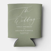 Modern Sage Green and White Simple Wedding Blikjeskoeler (Voorkant)