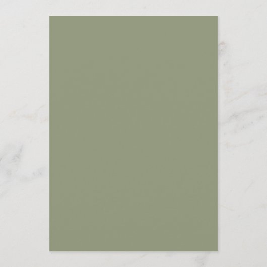 Modern Sage Green and White Simple Wedding Kaart (Achterkant)