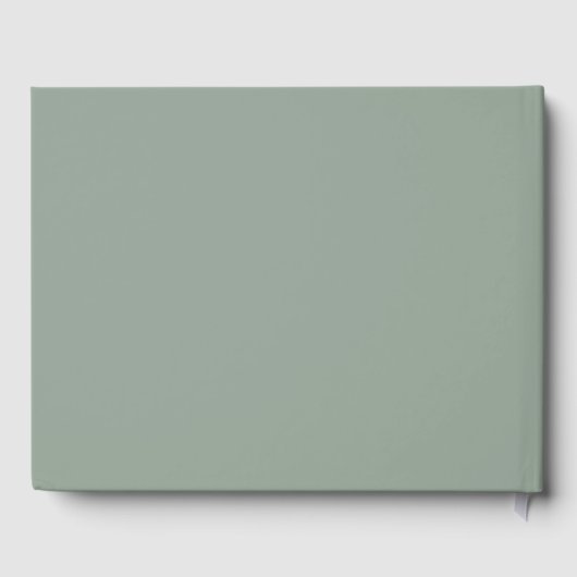 Modern Sage Green Arch Botanical Script Weddenscha Gastenboek (Achterkant)
