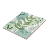 Modern Sage Green Botanical Leaf Pattern Tegeltje (Zijkant)
