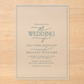 Modern Sage Green Calligraphy Wedding Acryl Uitnodigingen (Voorkant)