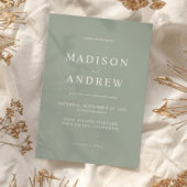 Modern Sage Green Elegant Wedding Kaart