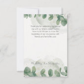 Modern Sage Green Eucalyptus & Gold Wedding Bedankkaart (Achterkant)