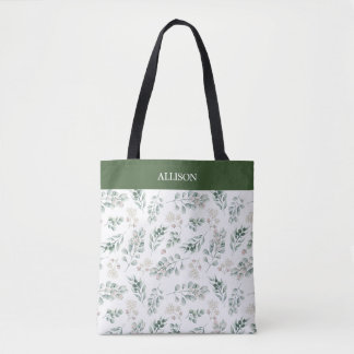 Modern Sage Green Eucalyptus Personalized Draagtas