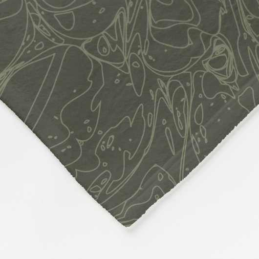 Modern Sage Green Floral Dahlia Pattern Fleece Deken (Hoek)