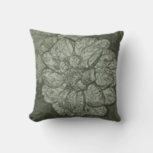 Modern Sage Green Floral Dahlia Pattern Kussen