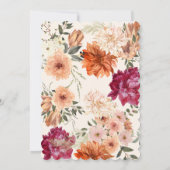 Modern sage green floral fall wedding  save the date (Achterkant)