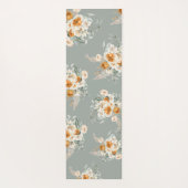 Modern Sage Green Floral Yogamat (Achterkant)