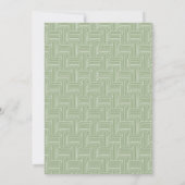 Modern Sage Green Geometric Pattern Script Weddens Save The Date (Achterkant)