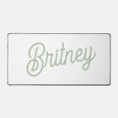 Modern Sage Green gepersonaliseerd monogram en naa Bureaumat (Voorkant)