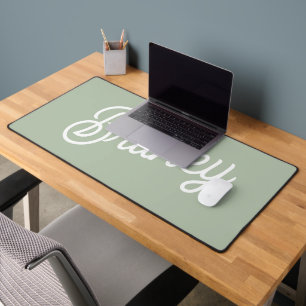 Modern Sage Green gepersonaliseerd monogram en naa Bureaumat
