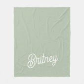 Modern Sage Green gepersonaliseerd monogram en naa Fleece Deken (Voorkant)