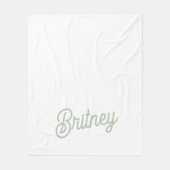 Modern Sage Green gepersonaliseerd monogram en naa Fleece Deken (Voorkant)