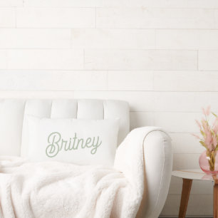 Modern Sage Green gepersonaliseerd monogram en naa Kussen