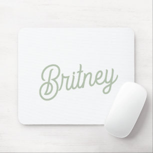 Modern Sage Green gepersonaliseerd monogram en naa Muismat