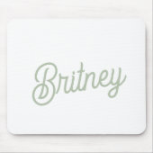 Modern Sage Green gepersonaliseerd monogram en naa Muismat (Voorkant)