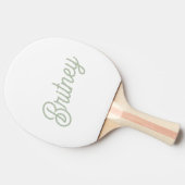 Modern Sage Green gepersonaliseerd monogram en naa Tafeltennisbatje (Zijkant)