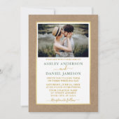 Modern Sage Green Gold Kraft Wedding Kaart (Voorkant)