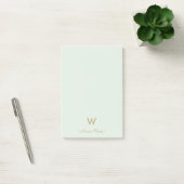 Modern Sage Green Gold Script Monogram Post-it® Notes (Kantoor)