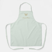 Modern Sage Green Gold Script Monogram Schort (Voorkant)