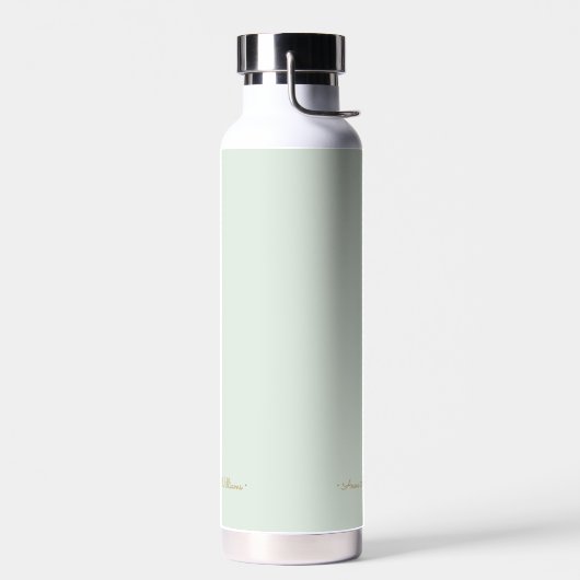Modern Sage Green Gold Script Monogram Waterfles (Links)