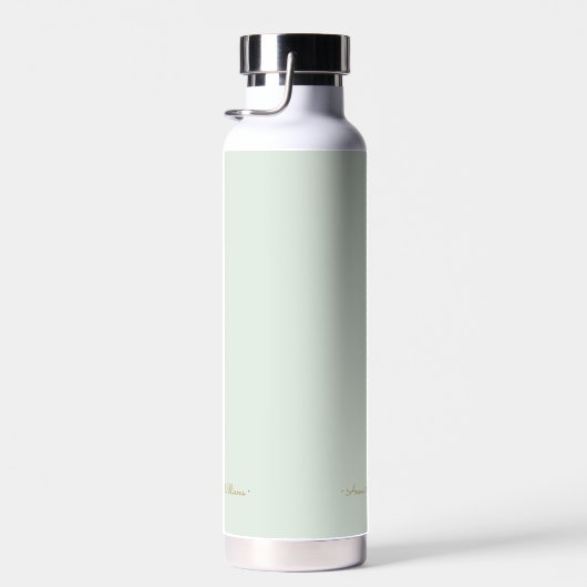 Modern Sage Green Gold Script Monogram Waterfles (Rechts)