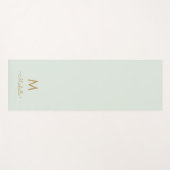 Modern Sage Green Gold Script Monogram Yogamat (Voorkant (horizontaal))