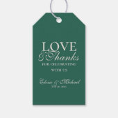 Modern Sage Green Love and Thanks Wedding Cadeaulabel (Voorkant)