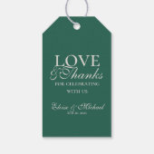Modern Sage Green Love and Thanks Wedding Cadeaulabel (Achterkant)