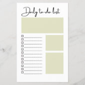 Modern Sage Green Minimalist Daily To-Do List Flyer (Achterkant)