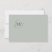 Modern Sage Green Monogram Foto Weddenschap Bedank (Achterkant)