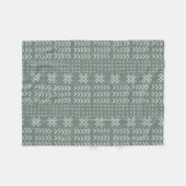 Modern Sage Green Mud cloth African Pattern Fleece Deken (Voorkant (Horizontaal))