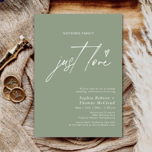 Modern Sage Green Niets Fancy Alleen liefde bruilo Kaart