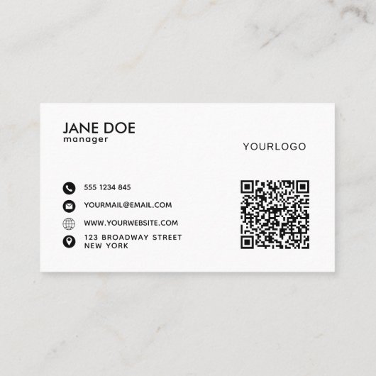 Modern Sage Green Professional met QR-code Visitekaartje (Achterkant)