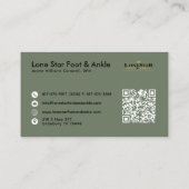 Modern Sage Green Professional met QR-code Visitekaartje (Achterkant)