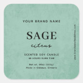Modern Sage Green Rustic Label (Voorkant)