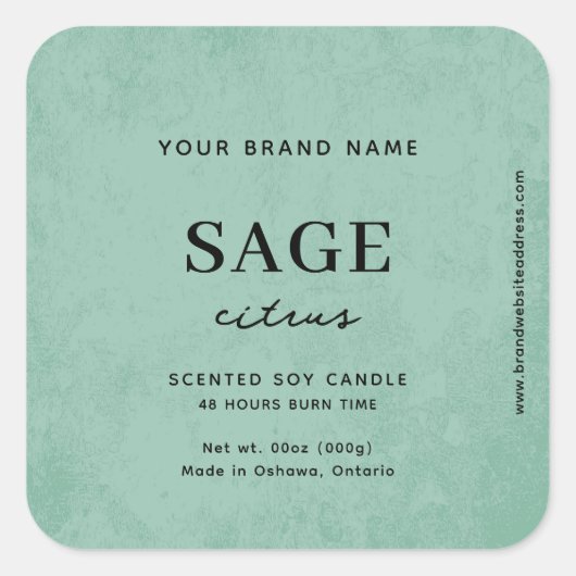 Modern Sage Green Rustic Label (Voorkant)