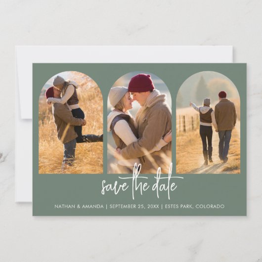 Modern Sage Green Save The Date (Voorkant)