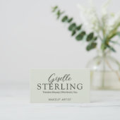 Modern Sage Green Script Elegante QR-code Visitekaartje (Staand voorkant)