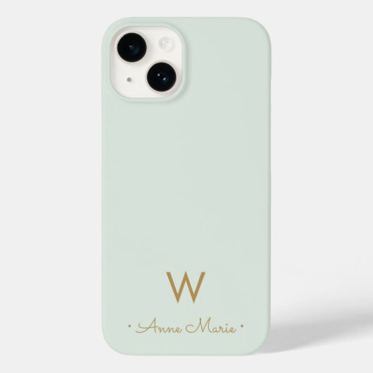 Modern Sage Green Script Monogram Case-Mate iPhone Case (Achterkant)