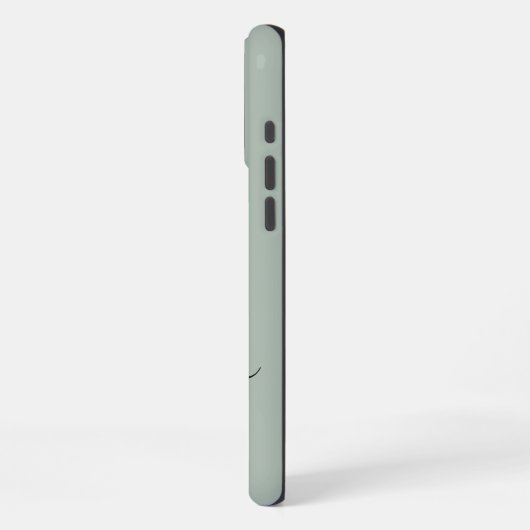 Modern Sage Green Script Monogram iPhone Hoesje (Linkerkant)