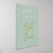 Modern Sage Green Script Welcome Vrijgezellenfeest Folie Afdrukken (Laagn)