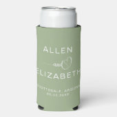 Modern Sage Green Stylish Wedding Gepersonaliseerd (Seltzer Voorkant)