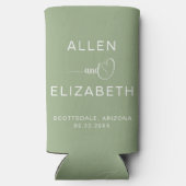 Modern Sage Green Stylish Wedding Gepersonaliseerd (Achterkant)