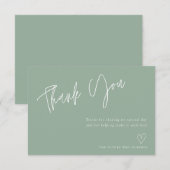 Modern Sage green Vrijgezellenfeest - Hartelijk da Bedankkaart (Voorkant / Achterkant)