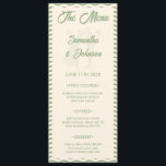 Modern Sage Green Wavy Stripe Wedding Menu Card<br><div class="desc">Enhance your wedding reception with this modern sage green wavy stripe wedding menu card. The elegant flowing stripe design adds a chic, contemporary touch, perfect for modern, minimalist, or nature-inspired weddings. Fully customizable with your menu selections, names, and wedding date, this stylish menu card creates a cohesive and polished look...</div>