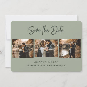 Modern Sage Green Wedding 3 Foto Save The Date