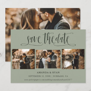Modern Sage Green Wedding 4 Foto Save the Date
