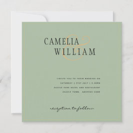 Modern Sage Green Wedding Invitation