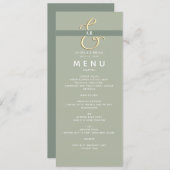 Modern Sage Green Wedding Menu (Voorkant / Achterkant)
